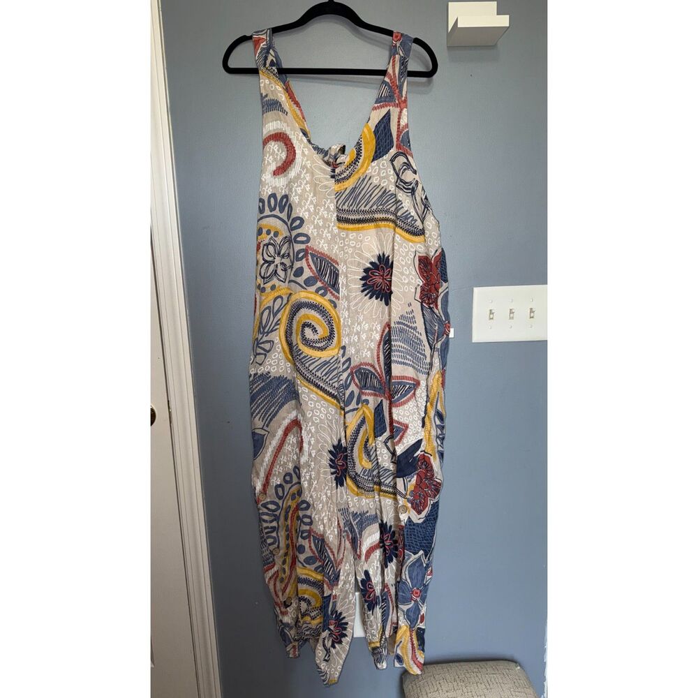 NWT Camille & Co. 100% Linen Made In Italy Boho Jumpsuit | Size XL | Flowy